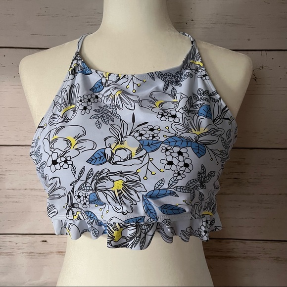 floral ruffle halter bikini top - Picture 4 of 9